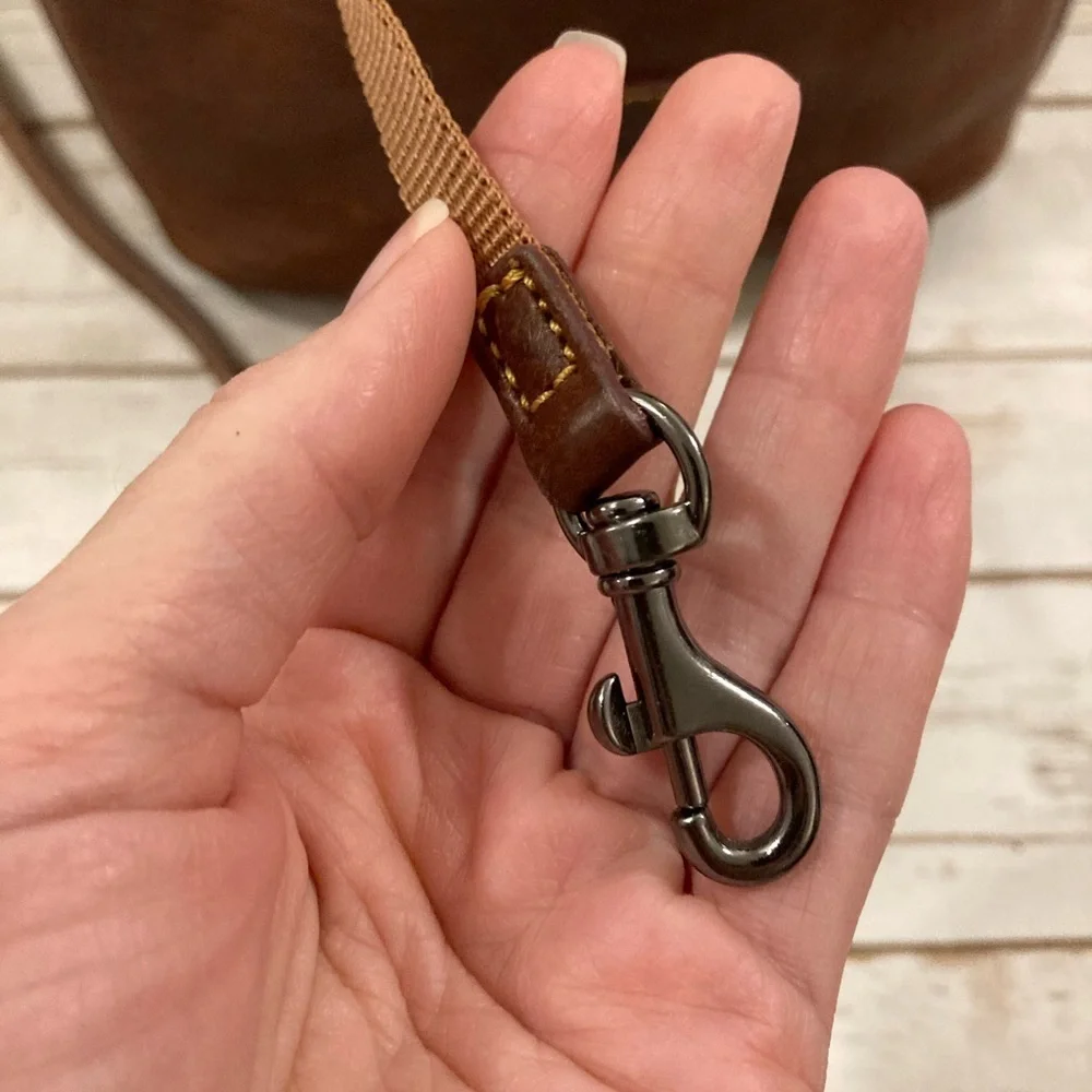 Dooney & Bourke Florentine Leather Large Dottie Crossbody Chestnut/Brown - Picture 15 of 16